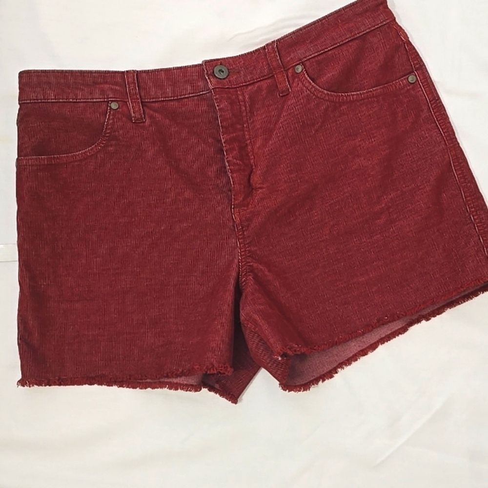 Carve Designs Oahu Corduroy Cut Off Shorts Size 12 Rust/Brick Beach Summer